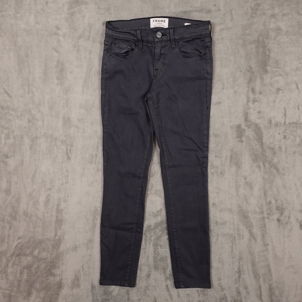 Frame jeans Le Skinny De Jeanne women's 25 squid ink gray stretchy crop length‎